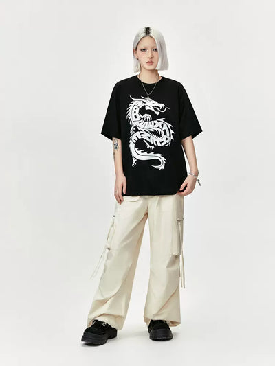 Dragon Graphic Detail T-Shirt Korean Street Fashion T-Shirt By Made Extreme Shop Online at OH Vault