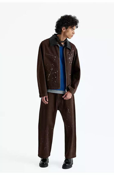 Splattered Paint Cropped Jeans Korean Street Fashion Jeans By NANS Shop Online at OH Vault