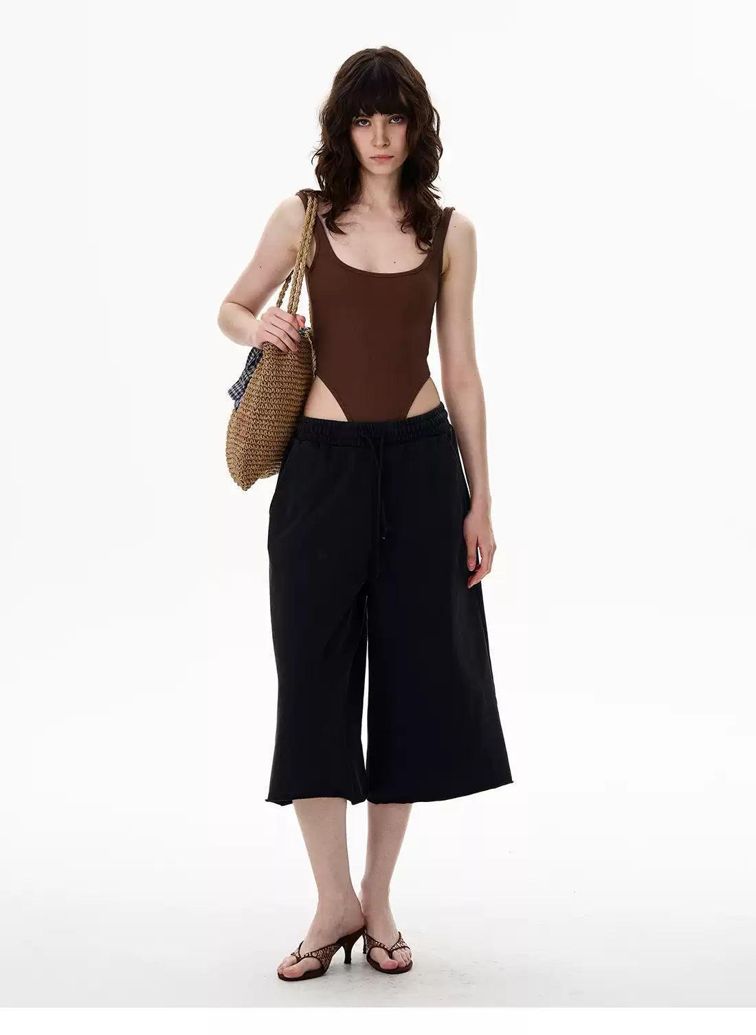 Drawstring Versatile Mid-Length Shorts Korean Street Fashion Shorts By 77Flight Shop Online at OH Vault
