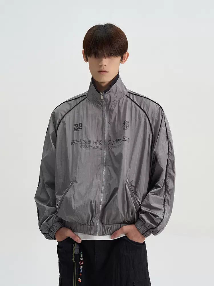 Athleisure Zippered Windbreaker Jacket Korean Street Fashion Jacket By A PUEE Shop Online at OH Vault