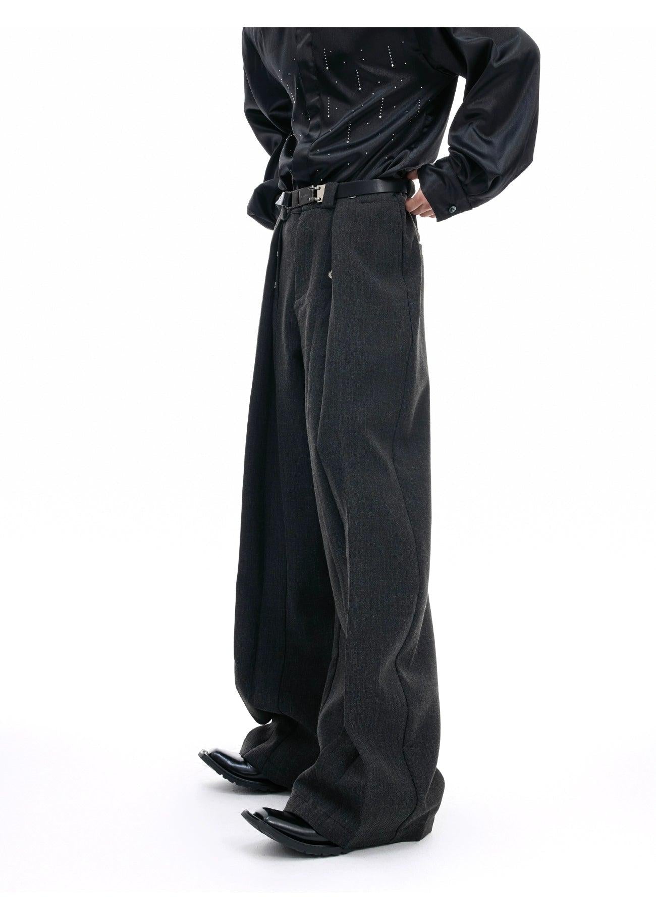 Chic Button Pleated Trousers Korean Street Fashion Trousers By Argue Culture Shop Online at OH Vault