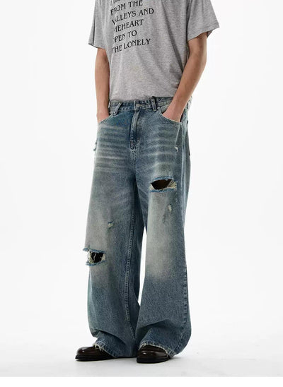 Cat Whiskers Ripped Jeans Korean Street Fashion Jeans By 77Flight Shop Online at OH Vault