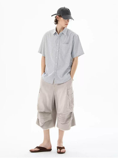 Casual Pleated Cargo Shorts Korean Street Fashion Shorts By 77Flight Shop Online at OH Vault