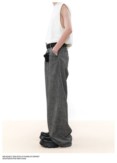 Flap Pocket Textured Trousers Korean Street Fashion Trousers By Mr Nearly Shop Online at OH Vault