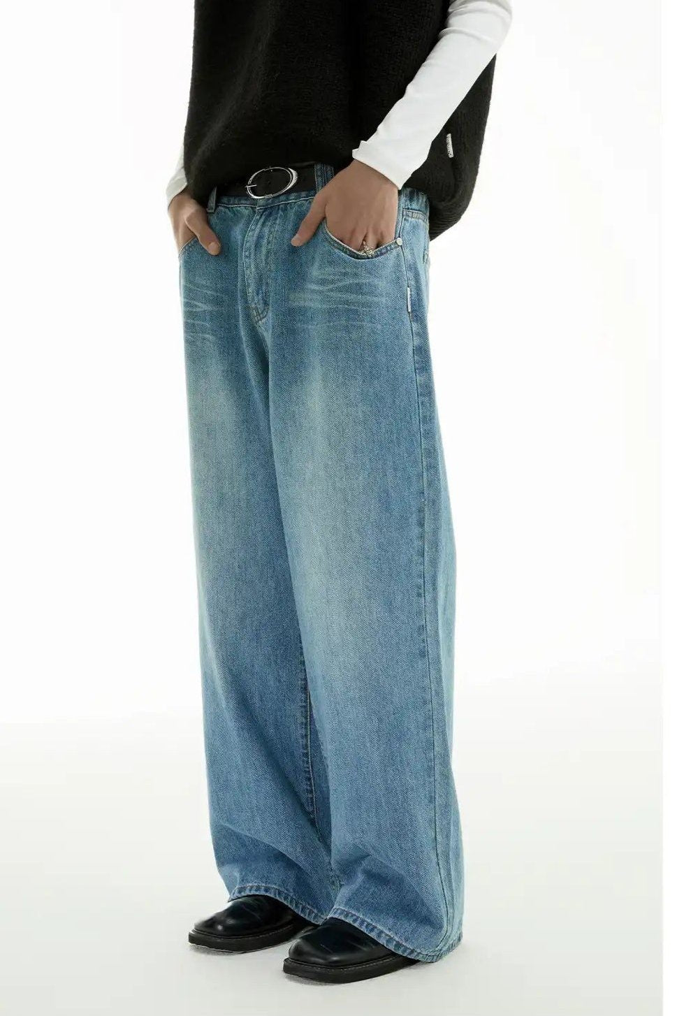 Regular Cut Faded Jeans Korean Street Fashion Jeans By Funky Fun Shop Online at OH Vault