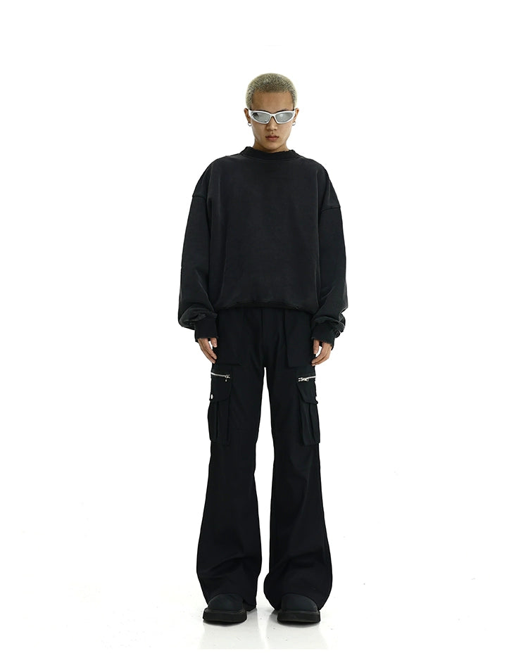 Zipped Multi-Pocket Cargo Pants Korean Street Fashion Pants By MEBXX Shop Online at OH Vault