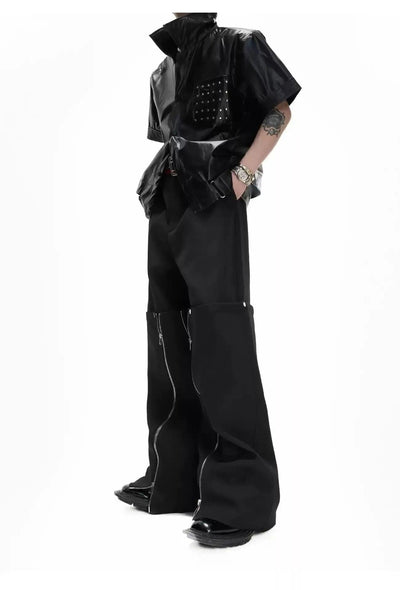 Detachable Zipped Layered Pants Korean Street Fashion Pants By Argue Culture Shop Online at OH Vault