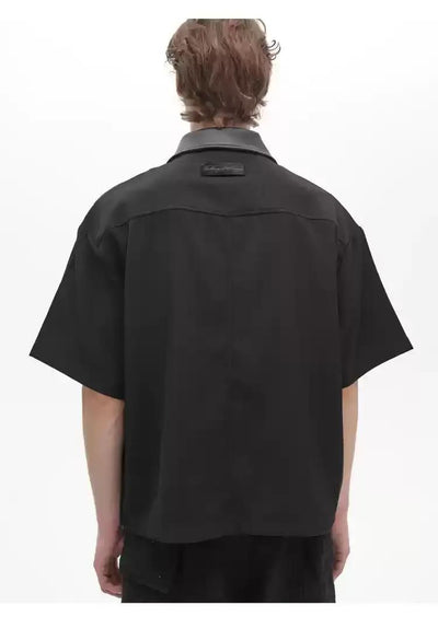 Leather Collar Boxy Fit Polo Korean Street Fashion Polo By Pioneer of Heroism Shop Online at OH Vault