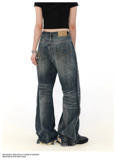 Multi-Cat Whisker Flared Jeans Korean Street Fashion Jeans By Mr Nearly Shop Online at OH Vault