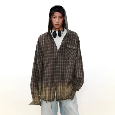 Raw Ends Gradient Fade Shirt Korean Street Fashion Shirt By Mr Nearly Shop Online at OH Vault