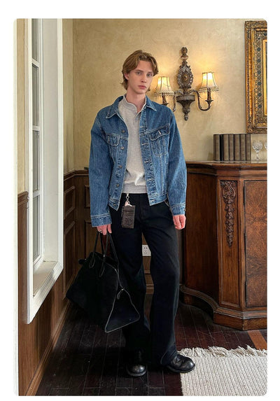 Washed Tilt Pockets Denim Jacket Korean Street Fashion Jacket By Made Extreme Shop Online at OH Vault