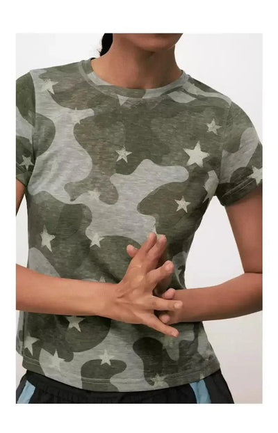 Stars Print Camo T-Shirt Korean Street Fashion T-Shirt By Conp Conp Shop Online at OH Vault