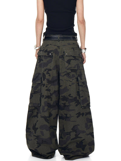 Multiple Flap Pockets Camouflage Pants Korean Street Fashion Pants By Blacklists Shop Online at OH Vault