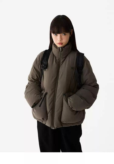 Side Pockets Versatile Puffer Jacket Korean Street Fashion Jacket By Crying Center Shop Online at OH Vault