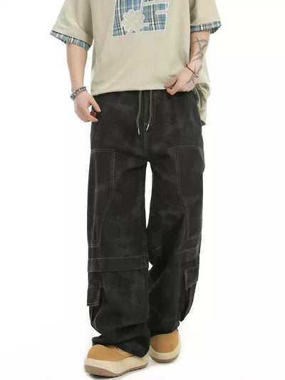 Gradient Washed Straight Pants Korean Street Fashion Pants By INS Korea Shop Online at OH Vault