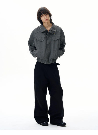 Structured Ruch Hem Jacket Korean Street Fashion Jacket By 77Flight Shop Online at OH Vault