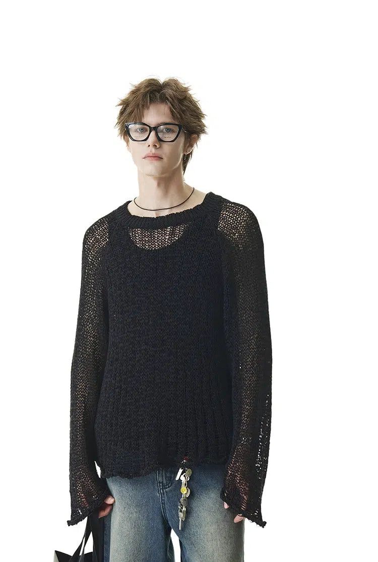 Crochet Hollowed Sweater Korean Street Fashion Sweater By Cro World Shop Online at OH Vault