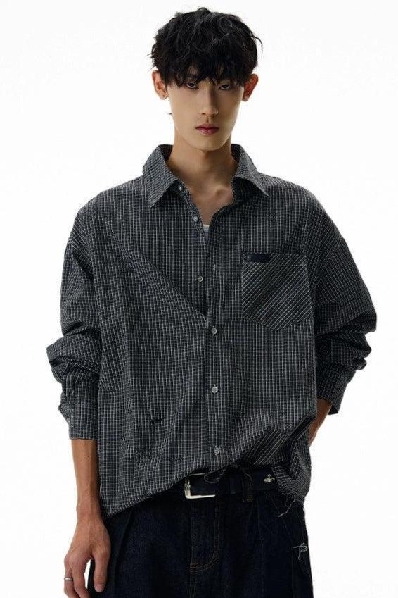 Classic Checked L/S Shirt Korean Street Fashion Shirt By A PUEE Shop Online at OH Vault