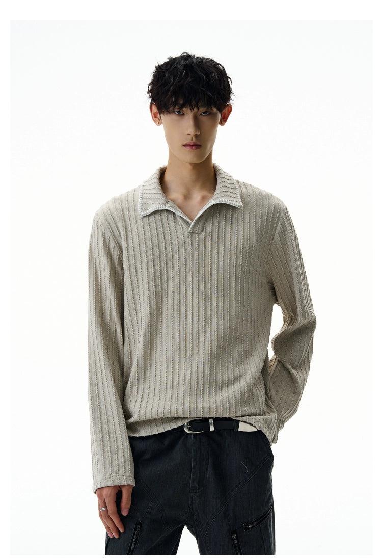 Outline Collar Textured Sweater Korean Street Fashion Sweater By A PUEE Shop Online at OH Vault