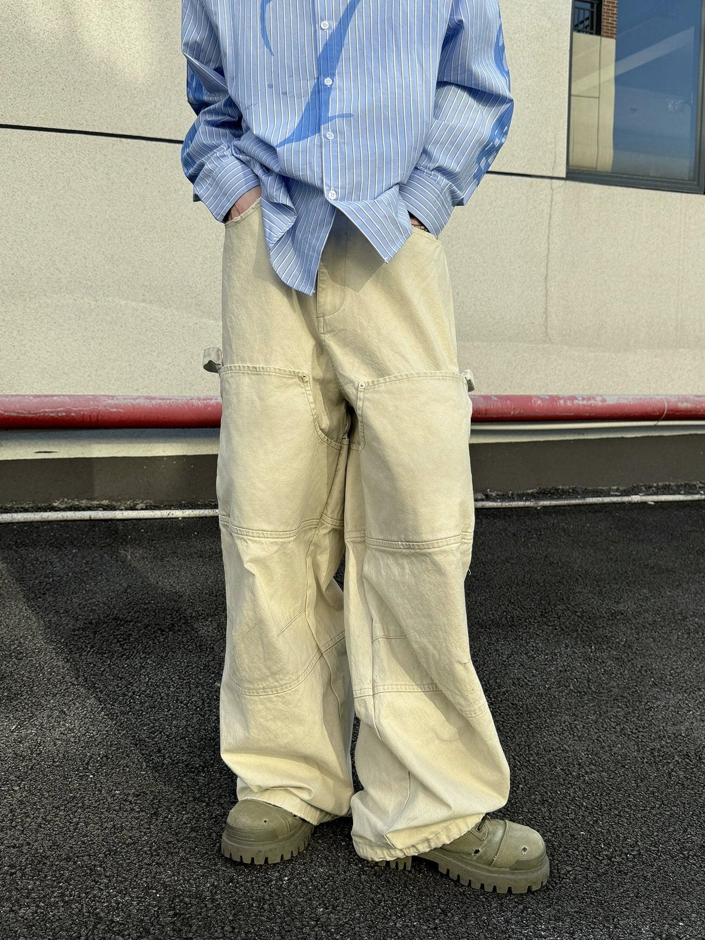 Structured Plain Workwear Jeans Korean Street Fashion Jeans By Ash Dark Shop Online at OH Vault