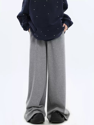 Scattered Rhinestones Drapey Sweatpants Korean Street Fashion Pants By INS Korea Shop Online at OH Vault