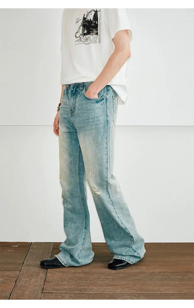 Distressed Fade Clean Fit Jeans Korean Street Fashion Jeans By Kreate Shop Online at OH Vault
