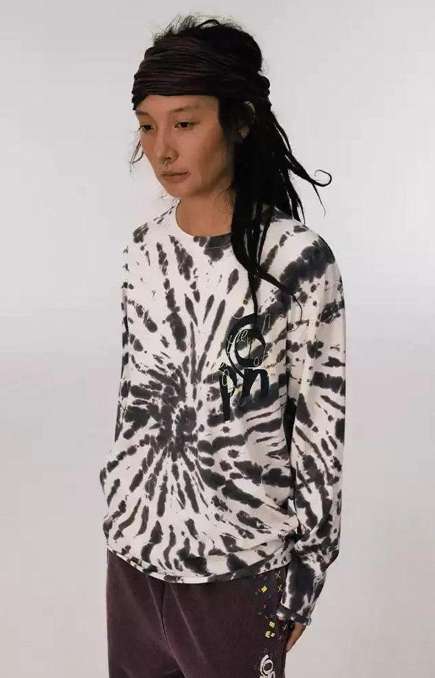 Tie Dye Long Sleeve T-Shirt Korean Street Fashion T-Shirt By Conp Conp Shop Online at OH Vault