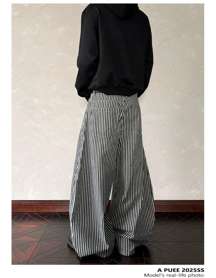 Vertical Stripes Wide Leg Pants