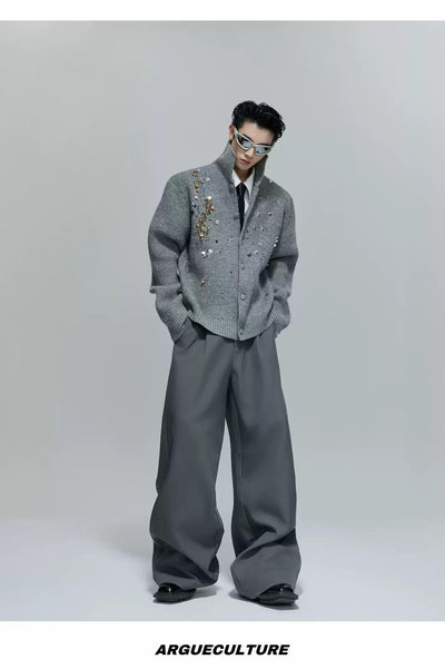 Assorted Details Buttoned Sweater Korean Street Fashion Sweater By Argue Culture Shop Online at OH Vault