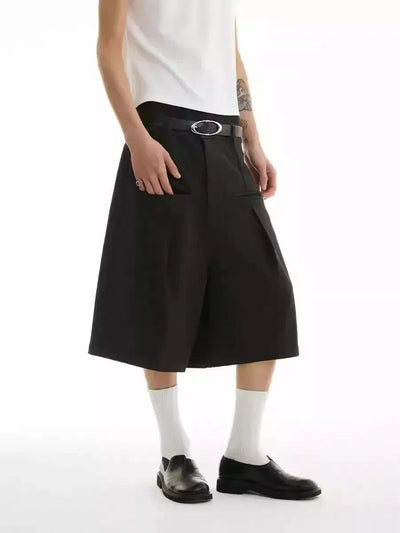 Subtle Plaid Wide Suit Shorts Korean Street Fashion Shorts By Funky Fun Shop Online at OH Vault
