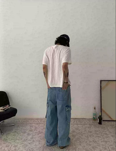 Baggy Washed Cargo Jeans Korean Street Fashion Jeans By In Knots Shop Online at OH Vault