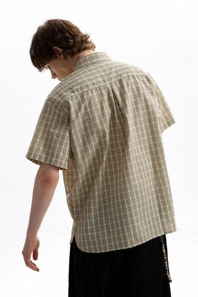 Vintage Front Pocket Plaid Shirt Korean Street Fashion Shirt By A PUEE Shop Online at OH Vault