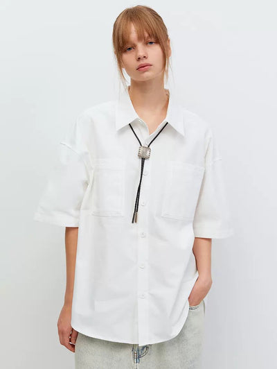 Breast Pocket Neat Shirt Korean Street Fashion Shirt By SOUTH STUDIO Shop Online at OH Vault