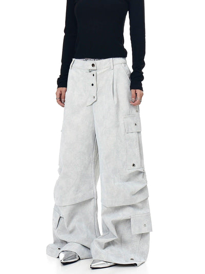 Multiple Buttons Wide Pants Korean Street Fashion Pants By Blacklists Shop Online at OH Vault