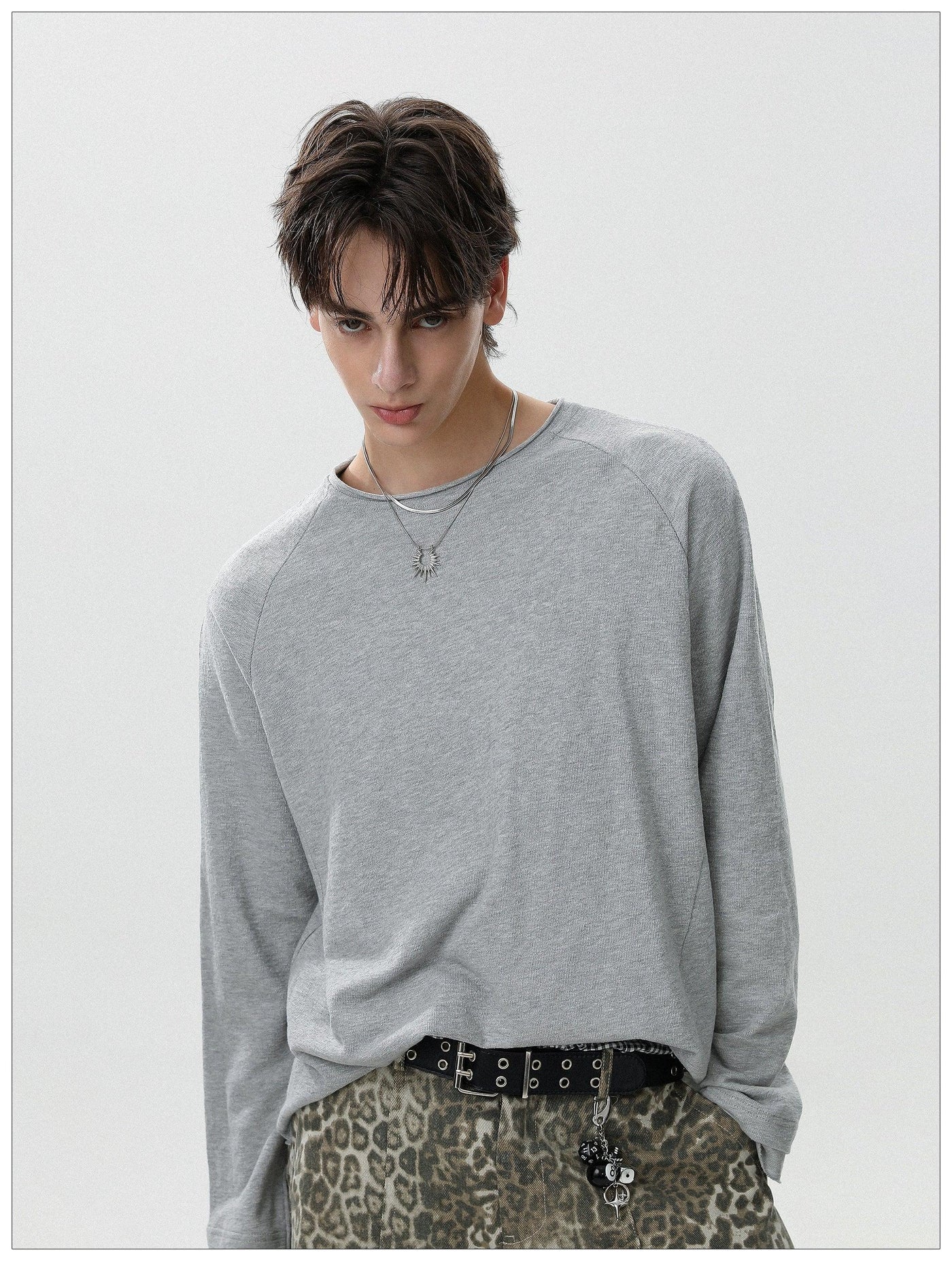 Plain Raglan Long Sleeve T-Shirt Korean Street Fashion T-Shirt By Mr Nearly Shop Online at OH Vault