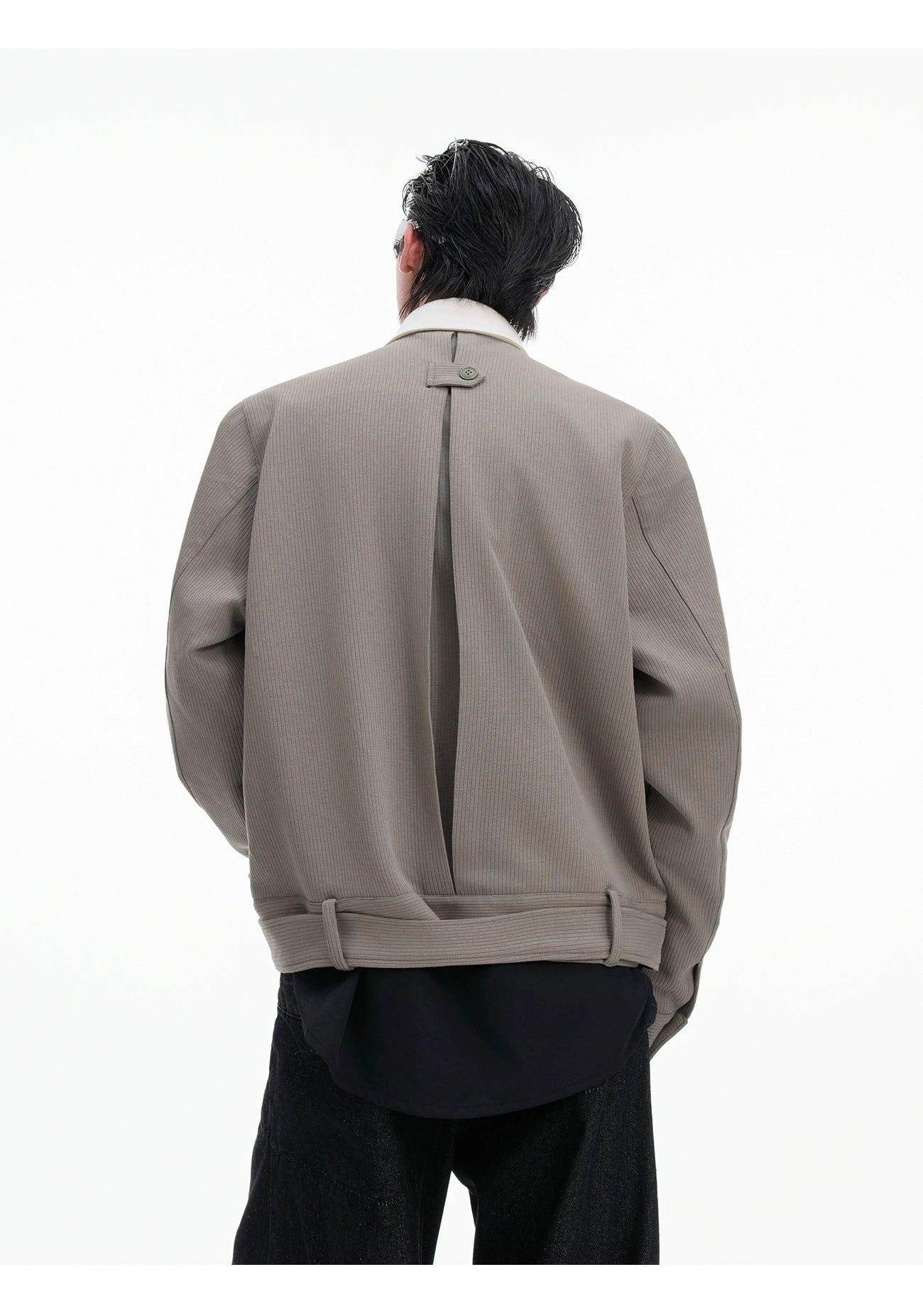 Oblique Buttons Buckled Strap Knit Jacket Korean Street Fashion Jacket By Argue Culture Shop Online at OH Vault