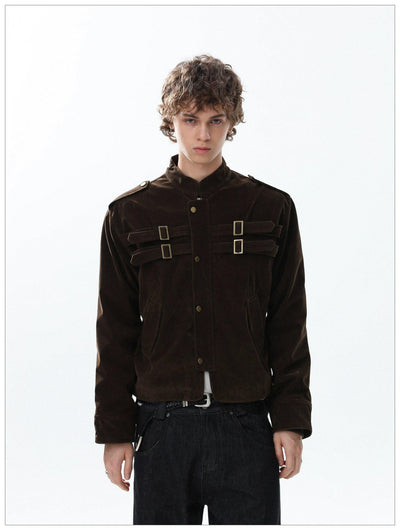 Metal Buckle Short Jacket Korean Street Fashion Jacket By Mr Nearly Shop Online at OH Vault