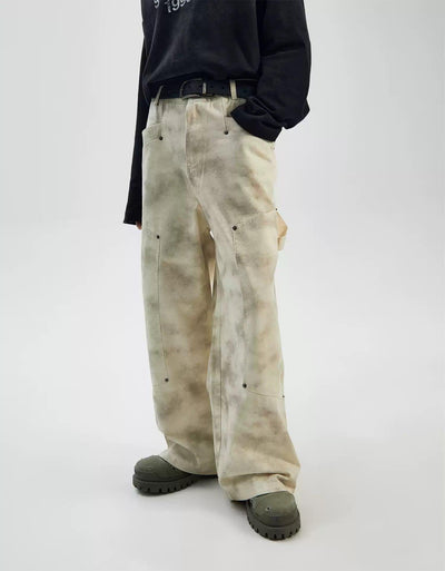 Stained Washed Cargo Pants Korean Street Fashion Pants By Ash Dark Shop Online at OH Vault