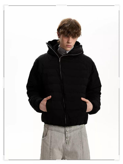 Quilted Hooded Down Jacket Korean Street Fashion Jacket By A PUEE Shop Online at OH Vault