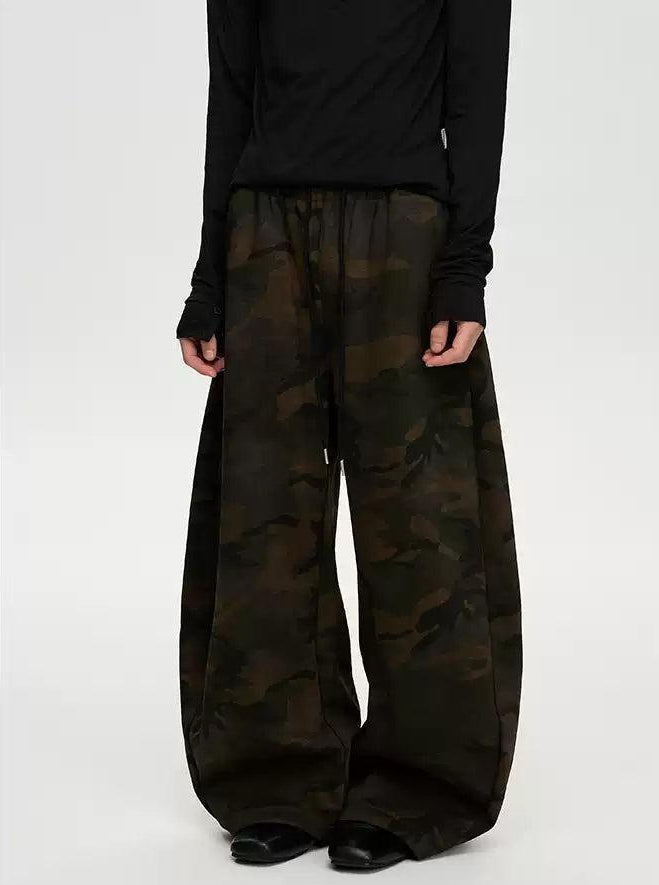 Dark Camo Drawstring Pants Korean Street Fashion Pants By A PUEE Shop Online at OH Vault