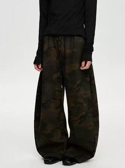 Dark Camo Drawstring Pants Korean Street Fashion Pants By A PUEE Shop Online at OH Vault
