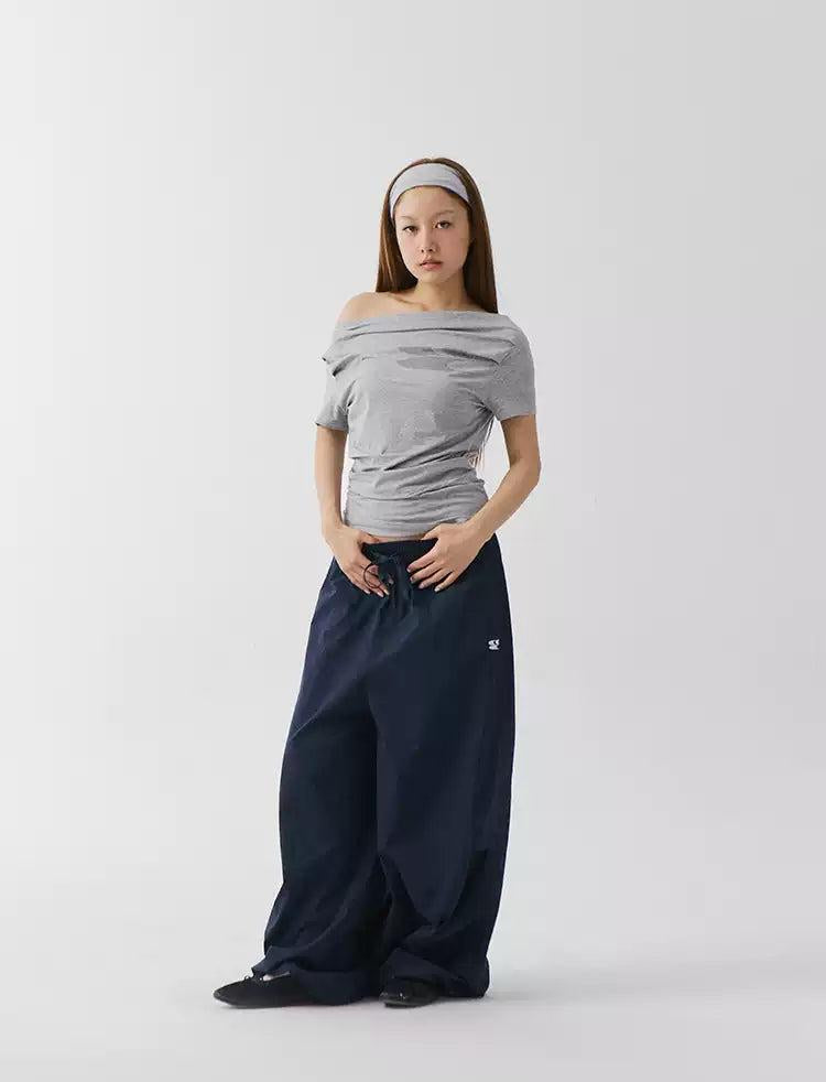 Off Shoulder Pleated Blouse Korean Street Fashion Blouse By Crying Center Shop Online at OH Vault