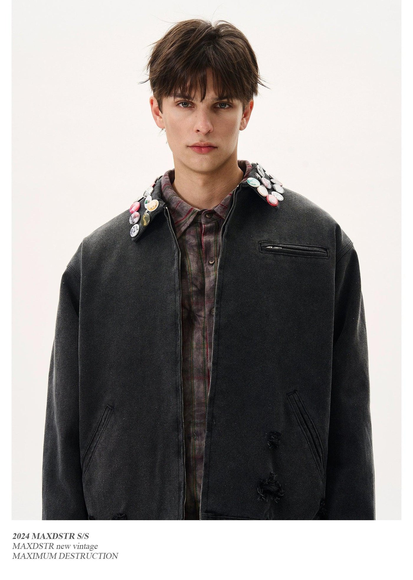 Removable Badge Buttons Jacket Korean Street Fashion Jacket By MaxDstr Shop Online at OH Vault