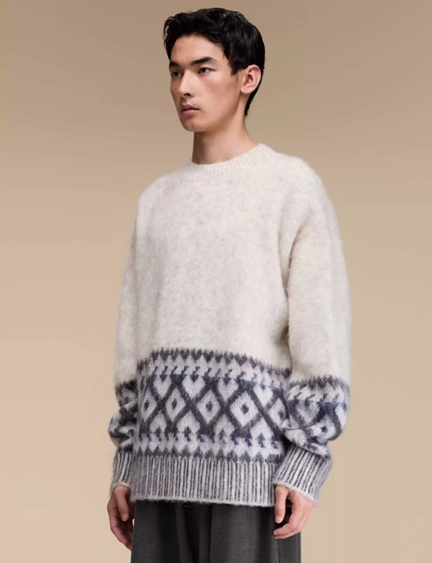 Tribal Pattern Mohair Sweater Korean Street Fashion Sweater By Opicloth Shop Online at OH Vault