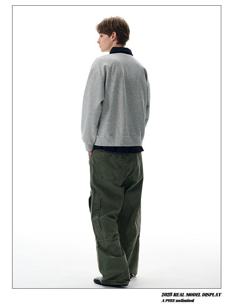 Plain Boxy Fit Half-Zip