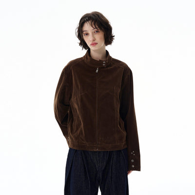 Sleek Stand Collar Zipped Jacket Korean Street Fashion Jacket By 77Flight Shop Online at OH Vault