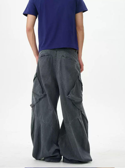 Washed Baggy Fit Cargo Pants Korean Street Fashion Pants By 77Flight Shop Online at OH Vault