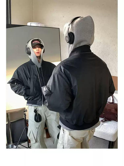 Hooded Padded Bomber Jacket Korean Street Fashion Jacket By Poikilotherm Shop Online at OH Vault