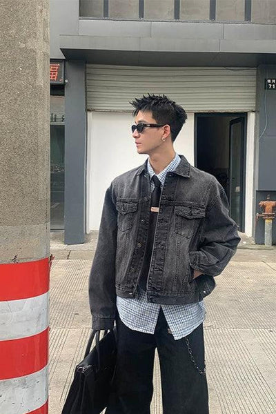 Versatile Cropped Denim Jacket Korean Street Fashion Jacket By Poikilotherm Shop Online at OH Vault
