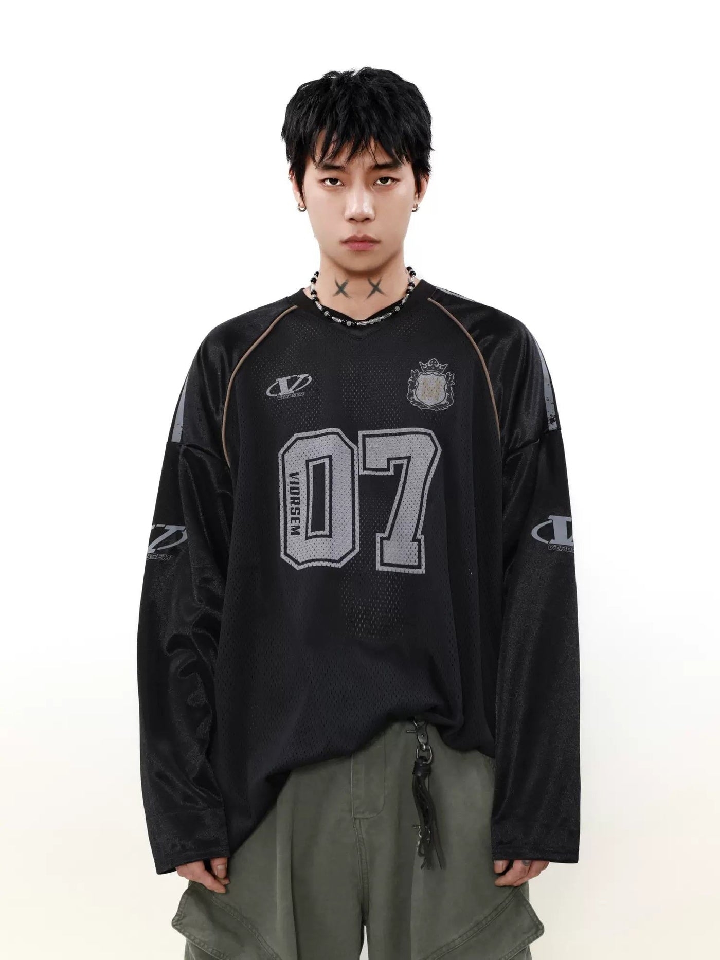 Sporty Mesh Long Sleeve T-Shirt Korean Street Fashion T-Shirt By Mr Nearly Shop Online at OH Vault